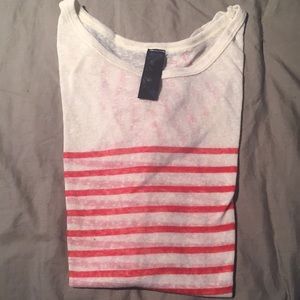 Orange and white striped shirt